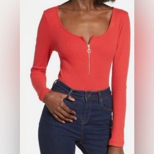 Topshop - Long Sleeve Bodysuit - Red - Great Condition